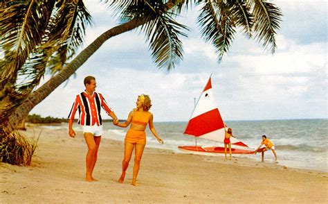 Florida Beach Scene Postcard 1960s A Photo On Flickriver