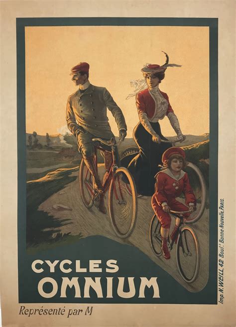 1896 Cycles Omnium Vintage Posters Advertising Poster Lithograph
