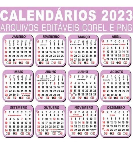 Modelos Calendários Png Calendário 2023 Corel Parcelamento Sem Juros