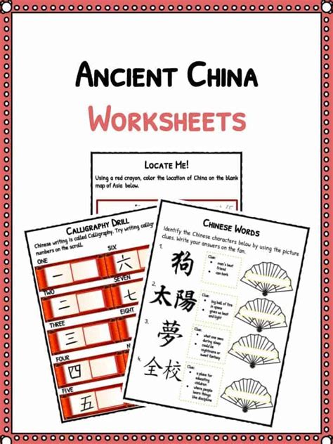 Ancient China Worksheets For Kids Pdf
