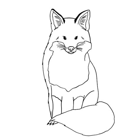 Free Vector Hand Drawn Fox Outline Illustration