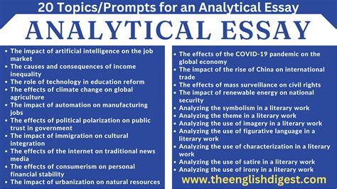 How To Write An Analytical Essay The English Digest