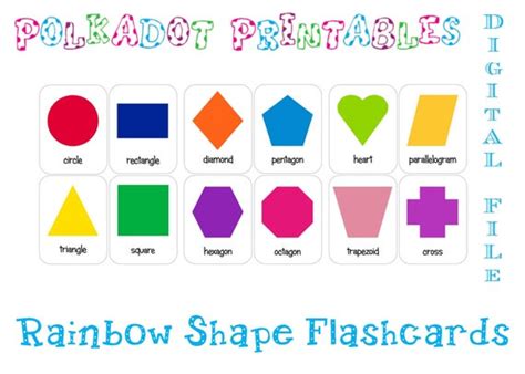 Printable Shape Flashcards Set Of 12 Instant Download