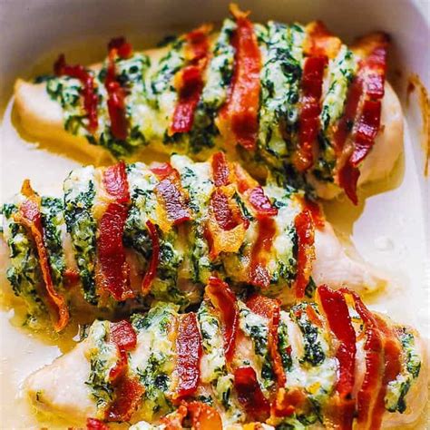 How to make hasselback tuscan chicken. Hasselback Chicken with Bacon, Cream Cheese, and Spinach ...