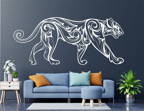 Panther Wall Decal Panther Wall Art Black Panther Wall Etsy