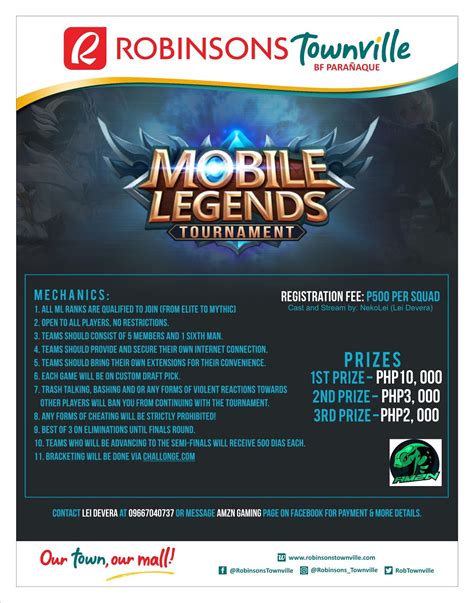 Mobile Legends Tournament At Robinsons Townville Bf Homes