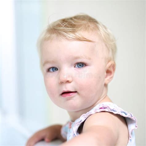 Portrait Of Adorable Toddler Girl Indoors Stock Photo Image Of