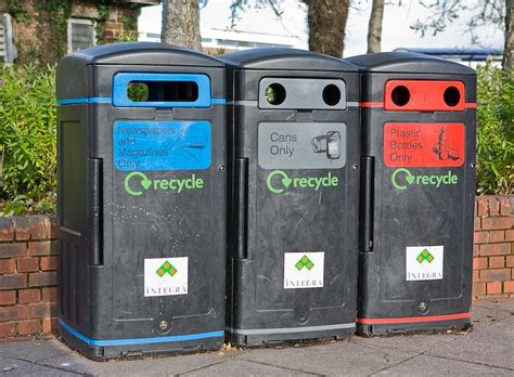 Colour Coded Recycling Bins Outside Peter Facey Cc By Sa