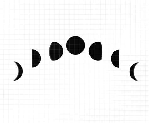 Moon Phases Silhouette Svg Png  File For Cricut Stencil Instant