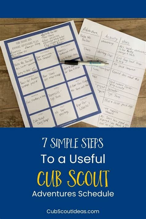 Cub Scout Ideas 7 Easy Steps To A Useful Cub Scout Adventures Schedule