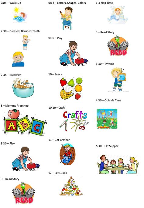 Toddler Daily Schedule Chart