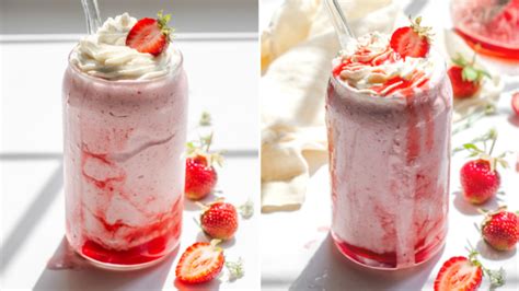 How To Make A Strawberry Milkshake Without Ice Cream Strawberry Banana