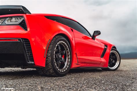 C7 Z06 Corvette With Forgestar 18x10 D5 Front Drag Wheels And 18x12 D5