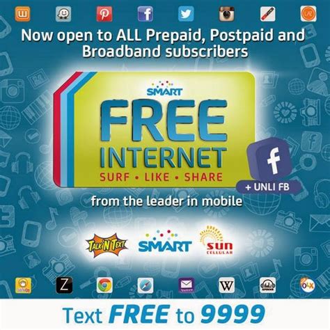 Smart Sun And Tnt Offer Free Unli Facebook Expand Free Internet Promo