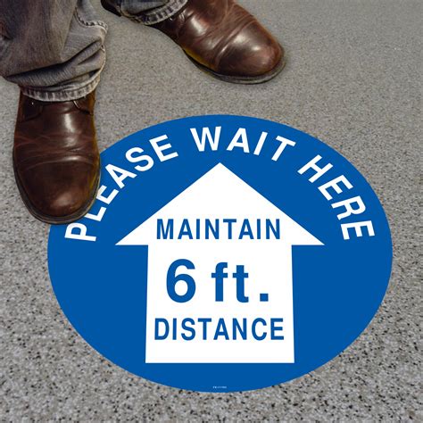 6ft Please Keep Safe Distance Slipsafe Floor Sign