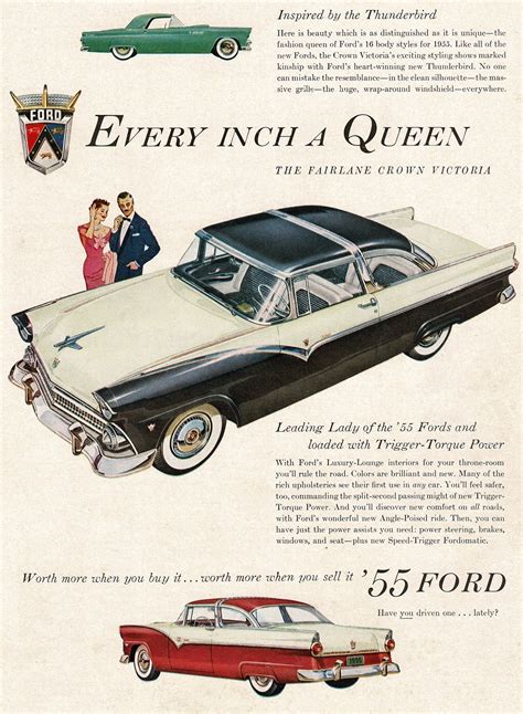1955 Ford Fairlane Crown Victoria 2 Door Hardtop And Thunderbird Usa