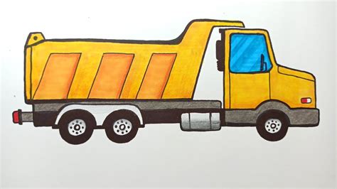 How To Draw A Dump Truck Easy For Kids Dump Truck Drawing Easy