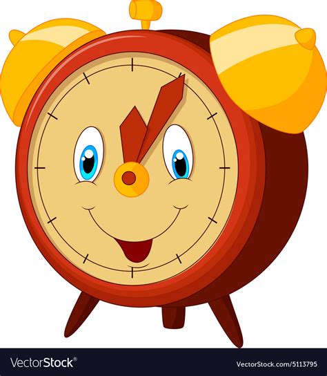 'sleep always feel more important in the morning.' Cartoon alarm clock Royalty Free Vector Image - VectorStock