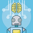 Concepto de dibujos animados robot de inteligencia artificial | Vector ...