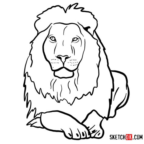 How To Draw A Lion Head Wild Animals Sketchok Step By Step