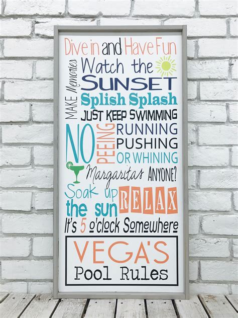 Personalized Pool Sign Swimming Pool Rules Sign For Outdoor Living