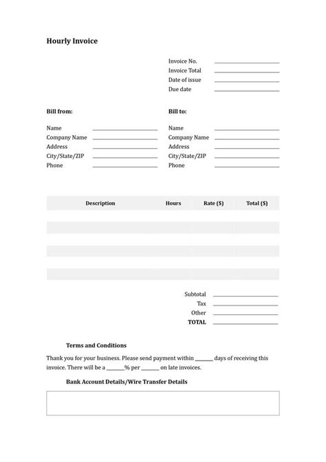 Hourly Invoice Template 7544 Hot Sex Picture