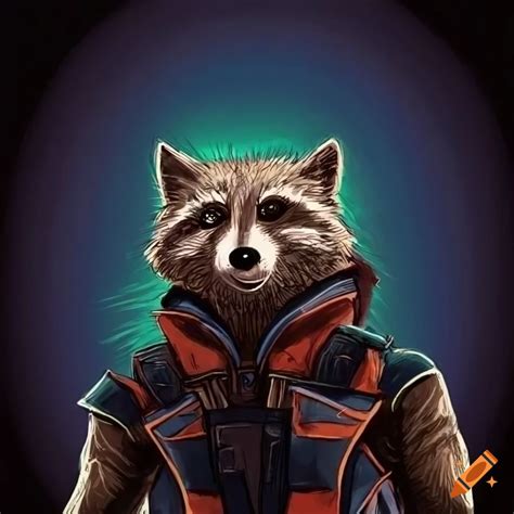 Sketch Of Rocket Raccoon With An Angry Expression