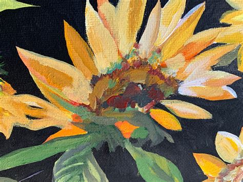 Acrylic Painting Sunflower Field Etsy