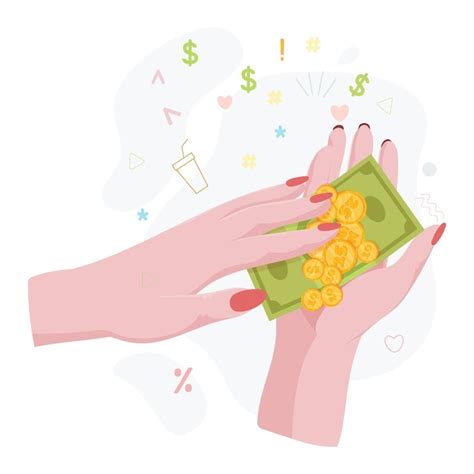 Premium Vector Hands With Money Counting Giving Giving Receiving