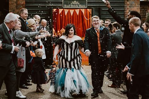 Black And White Tim Burton Esque Wedding With Pops Of Colour · Rock N