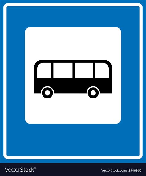 Bus Stop Sign Traffic Road Royalty Free Vector Image