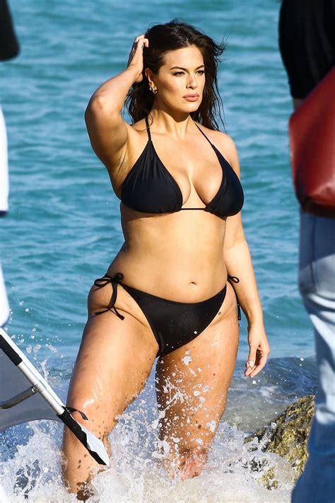 Ashley Graham In A Black Bikini Photoshoot On The Beach In Miami 03142018