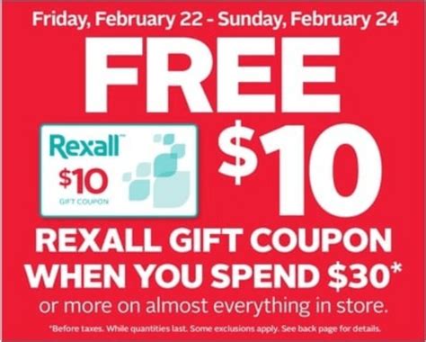 Rexall Pharma Plus Canada Coupons And Deals Free 10 Rexall T Coupon