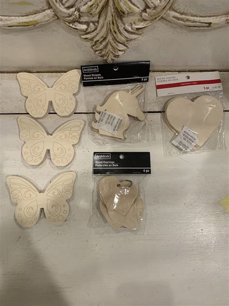 Artminds Decorative Wood Shapes Flourish 17 Piece Lot Laser Cut