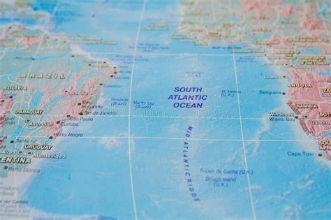 South Atlantic Ocean Tralia In Close Up On The Map Focus