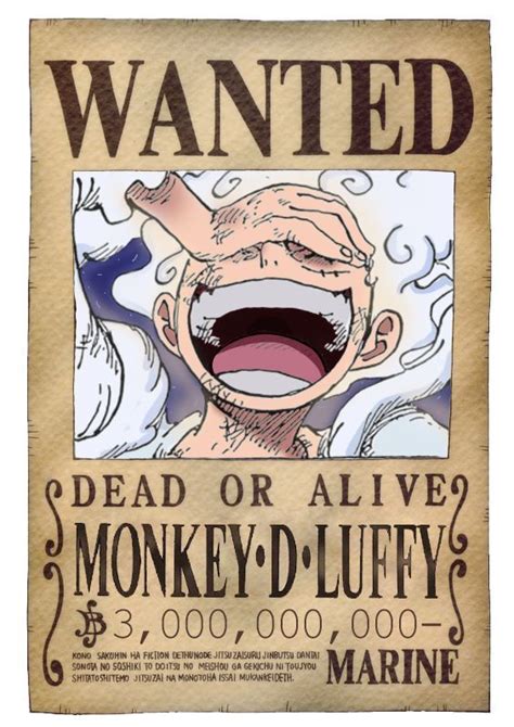 One Piece New Bounty Bounty Poster Monkey D Luffy Billion Berries Luffy One Piece