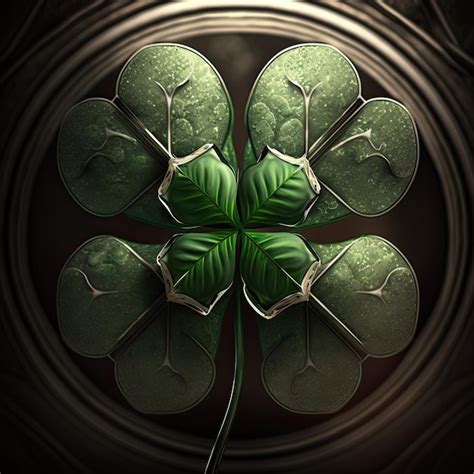 Premium Photo Four Leaf Clover Art For Saint Patricks Day Green