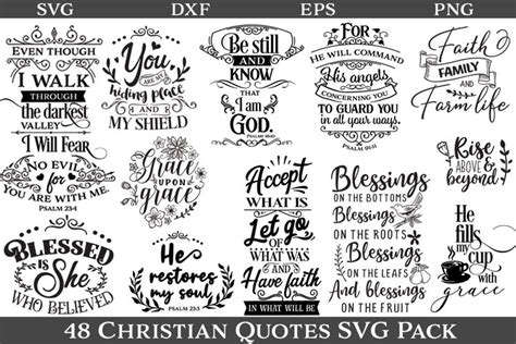 48 Christian Quotes Svg Pack 174109 Cut Files Design Bundles