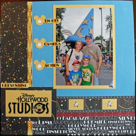 Disney World Hollywood Studios Scrapbook Page Album Cover Page