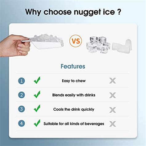 Crownful Nugget Ice Maker Countertop Makes 26lbs Crunchy Ice In 24h