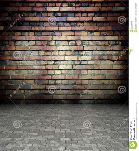 3d Wall With Brick Texture Empty Interior Stock