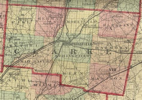 1875 Map Of Clark County Ohio