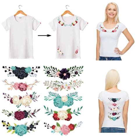 Oeuvr 10 Pieceslot Washable Heat Transfer Stickers T Shirt For Clothes