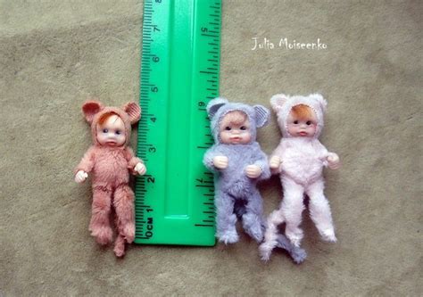 Made To Order Toddlers Babies In Mouse Outfit One Inch Scale Doll