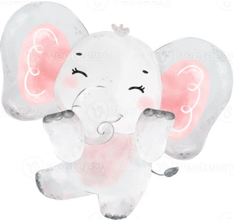 Cute Baby Elephant Wildlife Animal Dream Pink Girl Baby Shower Nursery