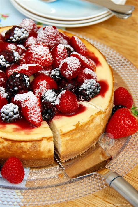 Creamy Sweet Baked New York Cheesecake With Homemade Coulis Fresh