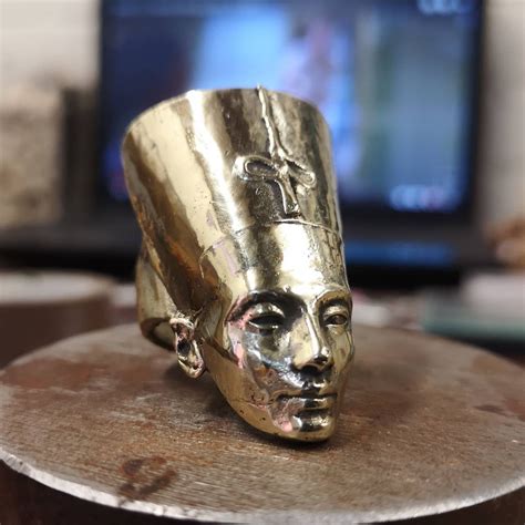 Handmade Brass Queen Nefertiti Ring Egyptian Handmade To Etsy Uk