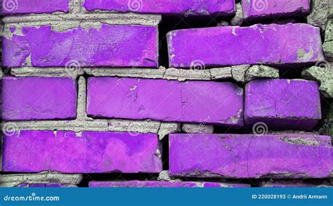 The Background Is A Purple Brick Wall A Brick Purple Copy Space A