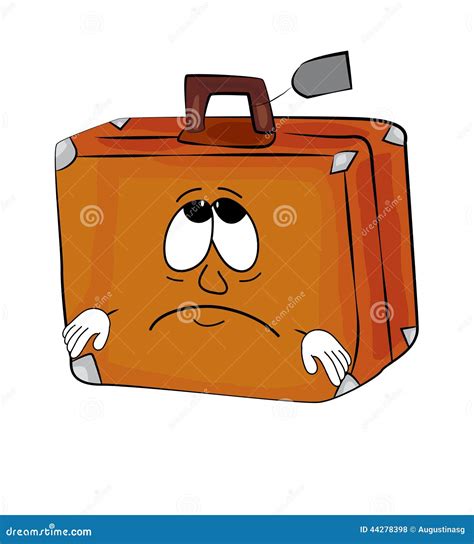 Sad Suitcase Cartoon Stock Illustration Image 44278398