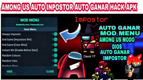 Currently among us mod packs are starting to appear, allowing us to install several of these mods at once. Among Us Mod Menu Apk  Latest Version  Mod Menu + Always Imposter